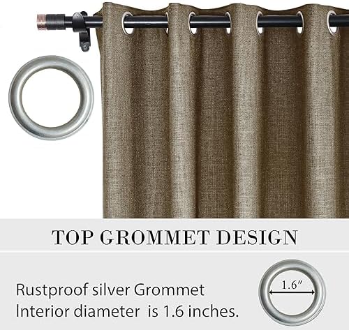 Macochico Light Filtering Curtains 108 Inches Long Linen Drapery