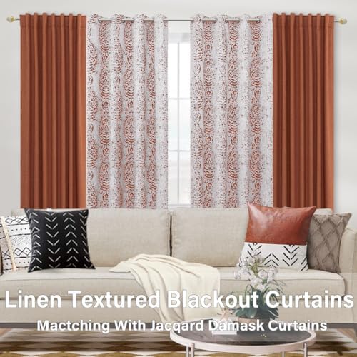 KOUFALL Fall Black Out Curtains 96 Inch Long 2 Panel Set,Unique Boho