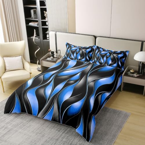 Castle Fairy Abstract Lines 100% Cotton Duvet Cover Set Luxury Modern