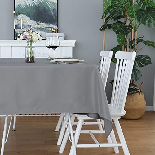 FOLINS&HOME Grey Rectangle Tablecloth, 60 x 120 Inch Waterproof Table