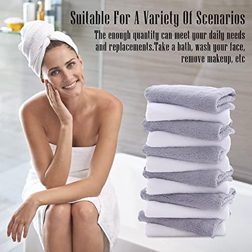 TENSTARS 12 Pack Premium Washcloths Set - Quick Drying- Soft