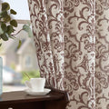 jinchan Brown Linen Curtains Light Flitering Grommet 96 Inch 2 Panels