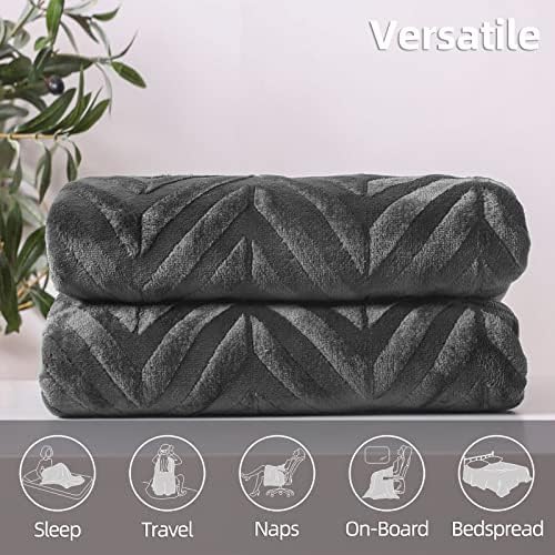 Whale Flotilla Flannel Fleece Fall Bed Blanket Queen Size, Dark Grey