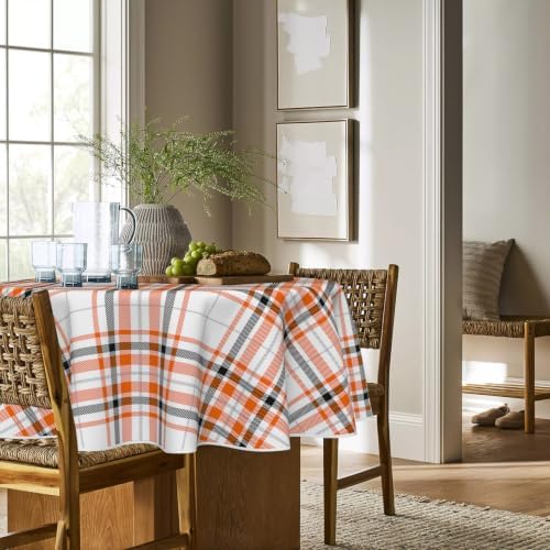 Horaldaily Halloween Tablecloth 90 x 90 Inch Round Black Yellow