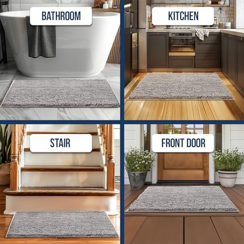 Muddy Mat® | Chenille Bathroom Rugs Quick Dry Microfiber Mats Non Slip