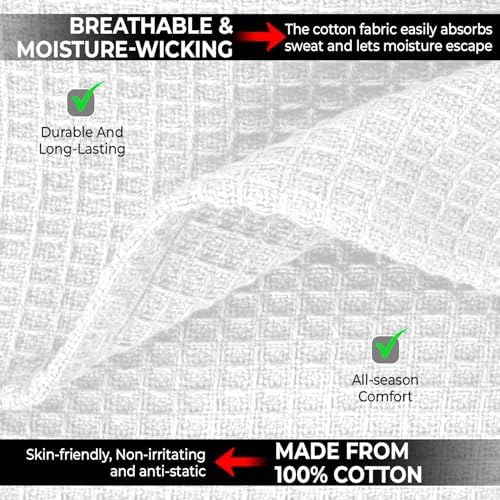 100% Cotton Blankets for Bed 90x90- Waffle Weave Blankets for Summer