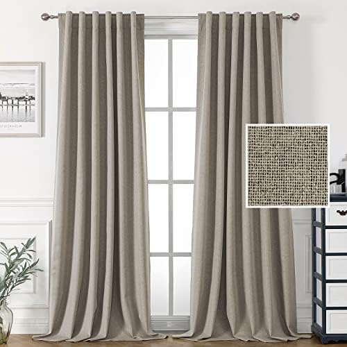 H.VERSAILTEX 100% Blackout Linen Look Curtains for Bedroom 96 inch