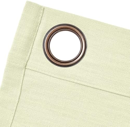 TWOPAGES Ivory Grommet Linen Curtains for Bedroom,52Wx 120L,Set of 2