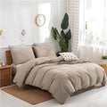 INDACORIFY Beige Color Cotton Duvet Cover Stonewashed Soft Cotton Bed