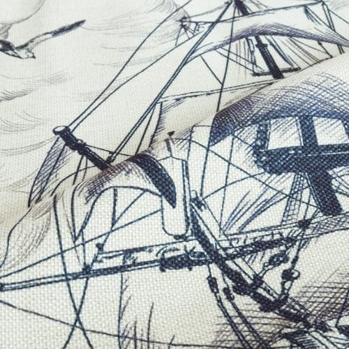 Bonhause Nautical Sailing Throw Pillow Covers 20 x 20 Inch Set of 4