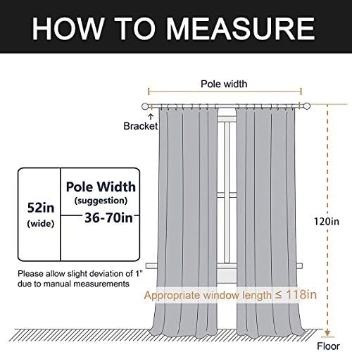 SPXTEX Grey Velvet Blackout Curtains - 120 Inch Long, Light Blocking