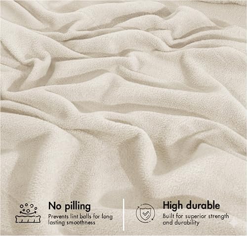 RUVANTI Ultra Soft Fleece Sheets, 4 PCS, Full Size Sheets Set, Ivory