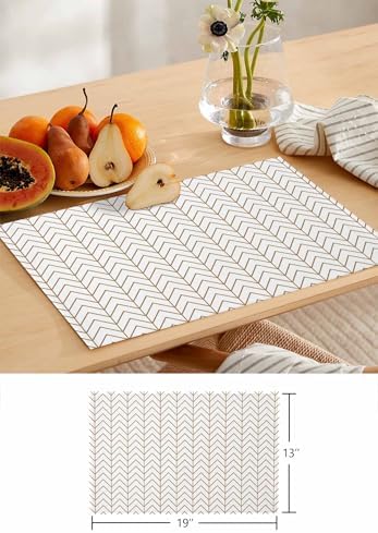 Modern Striped Table Runner and Placemats Set of 6 Farmhouse Country