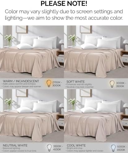 Queen Size Flat Sheets Only 90x102 Flat Bed Sheets 2 Pack Natural