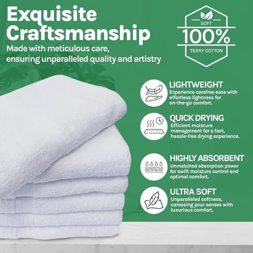 Towels N More 60 Pk 20X40 Gym Hair Dry Salon Lightweight Small Bath
