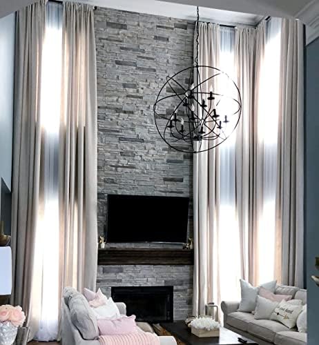 Ikiriska Extra Long Luxury Solid Linen Curtain Custom Made 8-24 ft