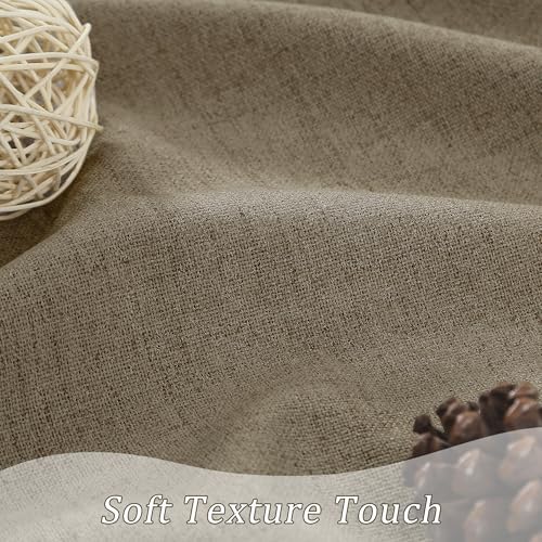 Linen Brown Room Darkening Curtains for Living Room 50 x 96 2 Panels