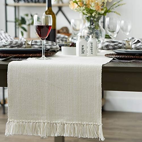 DII Variegated Tabletop Collection, Table Runner3x72, Off-White