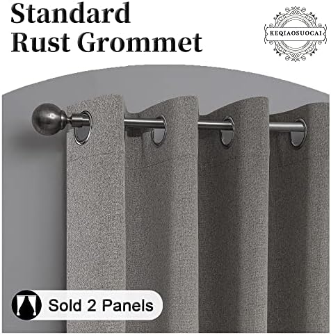 Burlap Textured Faux Linen Absolutely Blackout Curtain Drapers for