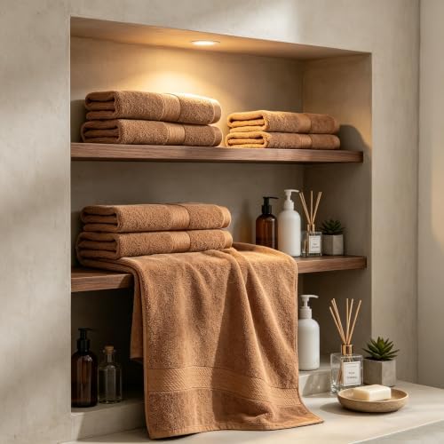 100% Cotton Hand Towel Set of 4, Oversized Ultra Soft Luxury Towels