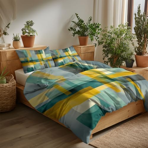 Full Duvet Cover Set Microfiber Gray Bedding Soft & Breathable, with