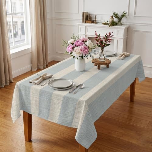 Savannan Rectangle Tablecloths, Minimalist Grey Stripes Waterproof