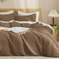 PHF Waffle Duvet Cover Set King, Ultra Soft & Breathable, 104"x90"