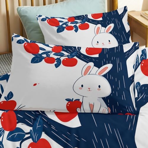 California King Duvet Cover Set Cartoon Illustrations Fruit Trees