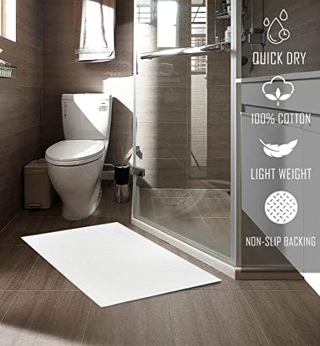 (Pack of 12 100% Cotton White Bath Mat Towel (18x25 Inches) Light