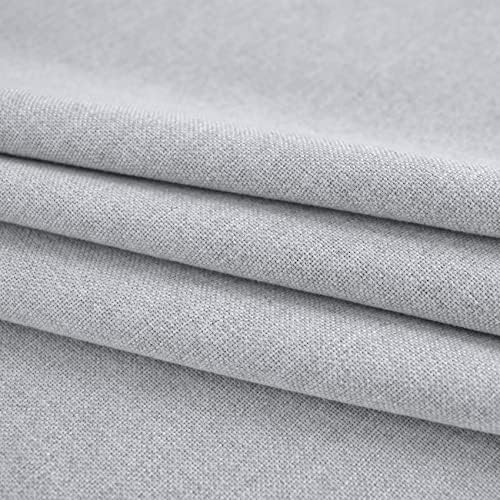 UPOPO Curtains Grey 63 inch Length Kitchen Semi Sheer Privacy Linen