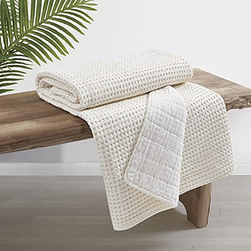 Levtex Home - Mills Waffle - Throw - Cream Cotton Waffle - Throw Size