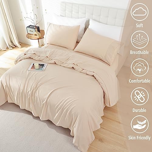 Full Size Sheet Set, 4 Piece Soft Bed Sheets, Deep Pockets