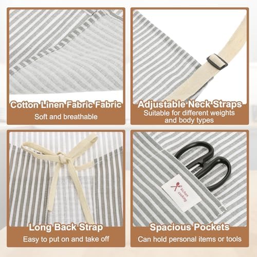 uxcell Kitchen Cooking Aprons Adjustable Art Apron Water & Oil