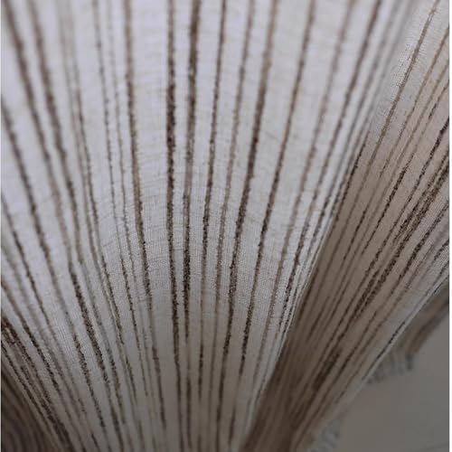 Taupe Linen Curtains 96 Inch Length for Bedroom Living Room, Boho