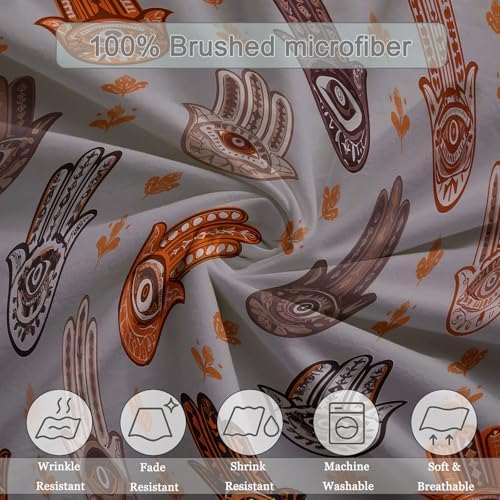 Grey Duvet Cover Queen 91" x 91" Size, Reversible Duvet Cover Set with