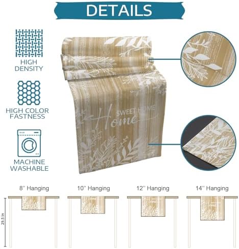 Vintage Tan Brown Table Runner and Placemats for Dining Table,Burlap