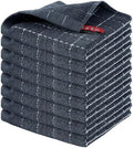 Homaxy 100% Cotton Terry Kitchen Dish Cloths, 8 Pack, Dark Grey