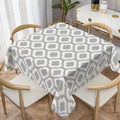 Ethnic Line Pattern Print Square Tablecloth, Waterproof Vinyl Table