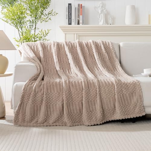 90x104 Inch Brown King Size Blanket - Soft & Fluffy Fleece, Neutral
