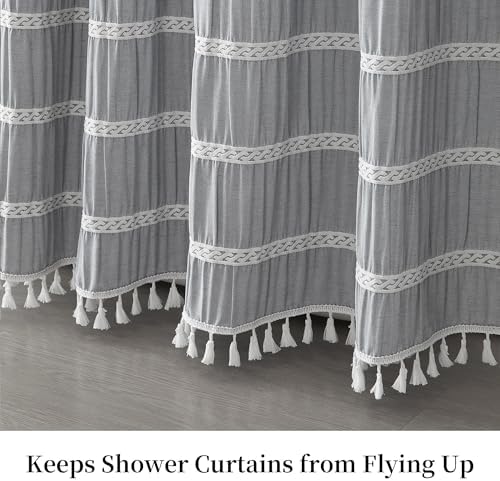 Siiluminisoy Gray Shower Curtain Fabric Farmhouse Shower Curtain