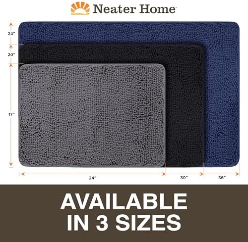 Neater Home Plush Bathroom Rugs 36x24 Thick Chenille Quick Dry