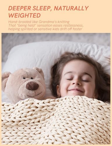YnM Cooling Weighted Blanket, 100% Cotton Handmade Chunky Knitted