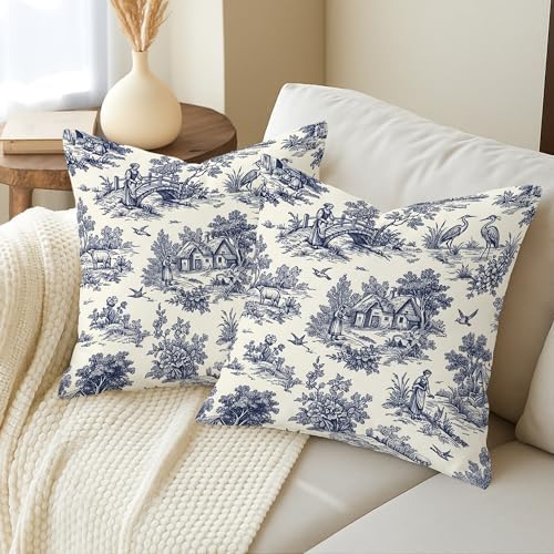 Bridge Throw Pillow Covers Set of 2, Vintage Rustic Cattle House None