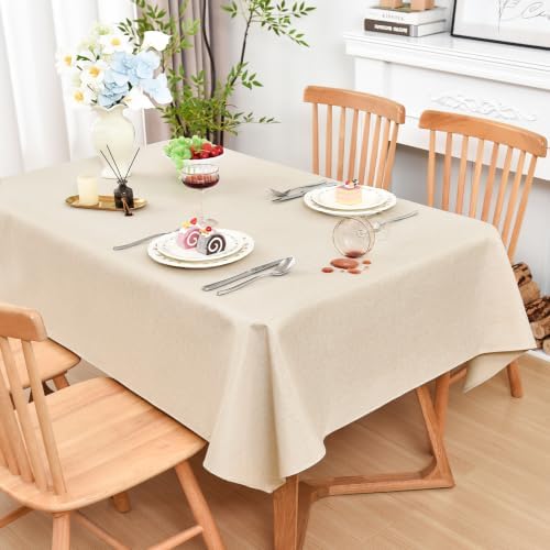 Wolkemer Rectangle Tablecloth 54 x 108 Inches Faux Linen Water