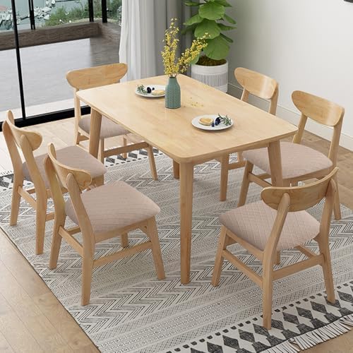Fuloon Dining Chair Seat Covers Stretch Slipcovers, 4 Pack, Khaki