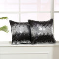Eternal Beauty 2 Pcs Black & Silver Sequin Throw Pillow Covers 18x18