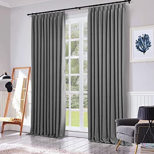ChadMade Pinch Pleat Blackout Curtain Heavyweight 84 Inches Long Drape