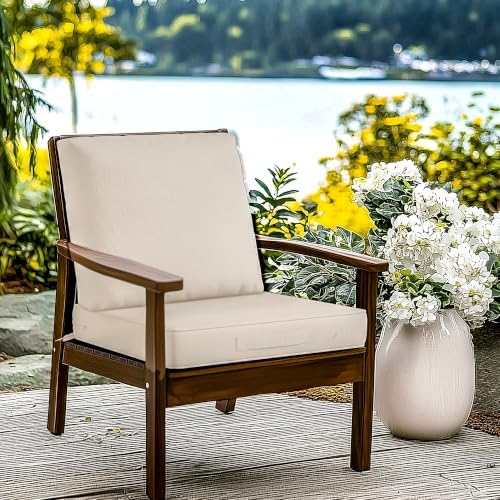 Codi Outdoor Chair Cushions, 24x24 Deep Seat Replacement Set, Beige