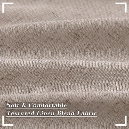 Joywell Linen Pinch Pleated Window Curtains 84 Inch Long,Back Tab Clip