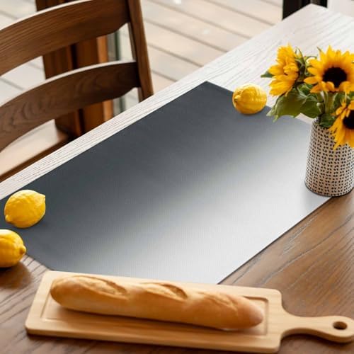 Abstract Ombre Grey Placemats Set of 6 Washable Table Mats for